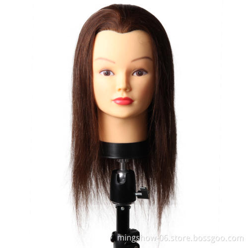 100% Real Human Hair Salon Training Head Hairdressing Styling Mannequin Doll